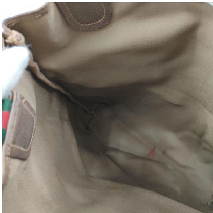 Authentic Vintage Gucci Monogram Canvas Tote Bag Red Green Stripe