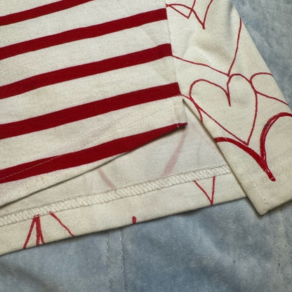 Stella McCartney Striped Heart Print Tank Top Red White Size 42
