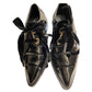 Lanvin Black Flats with Glossy Patent Leather Finish