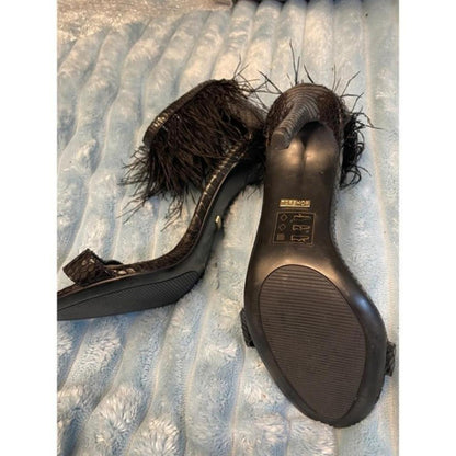 Topshop black feather embellished stiletto