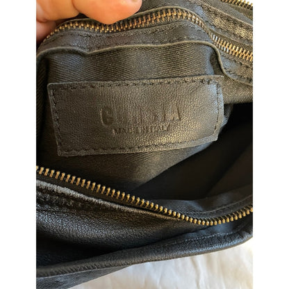 Ghibli Black Leather Crossbody Bag Made in Italy Adjustable Strap