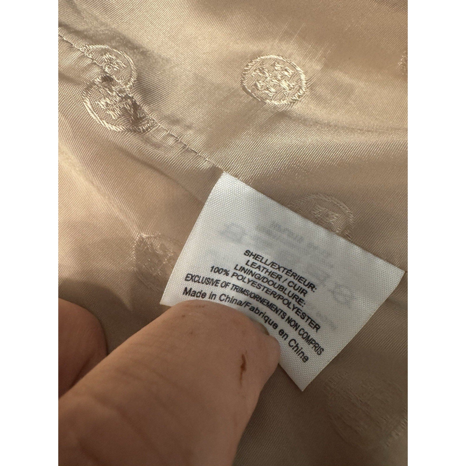 Tory Burch Camel Leather Jacket Gold Hardware Monogram Lining Women’s 2
