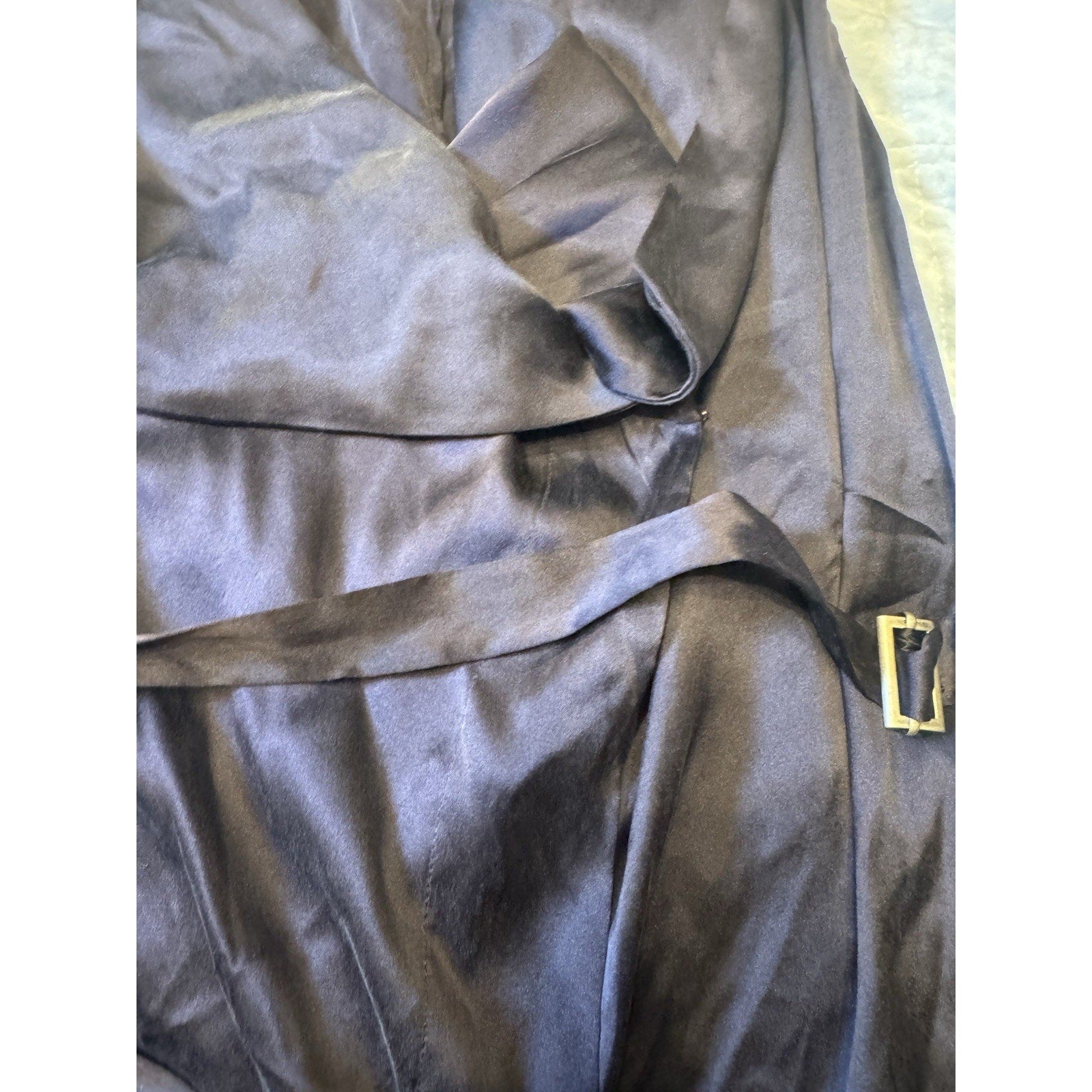 L’Agence Black Wrap Dress Size 1 Small Belted Longline Minimalist Luxe