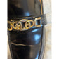 Sam Edelman Black Patent Leather Loafers with Gold Chain Accent