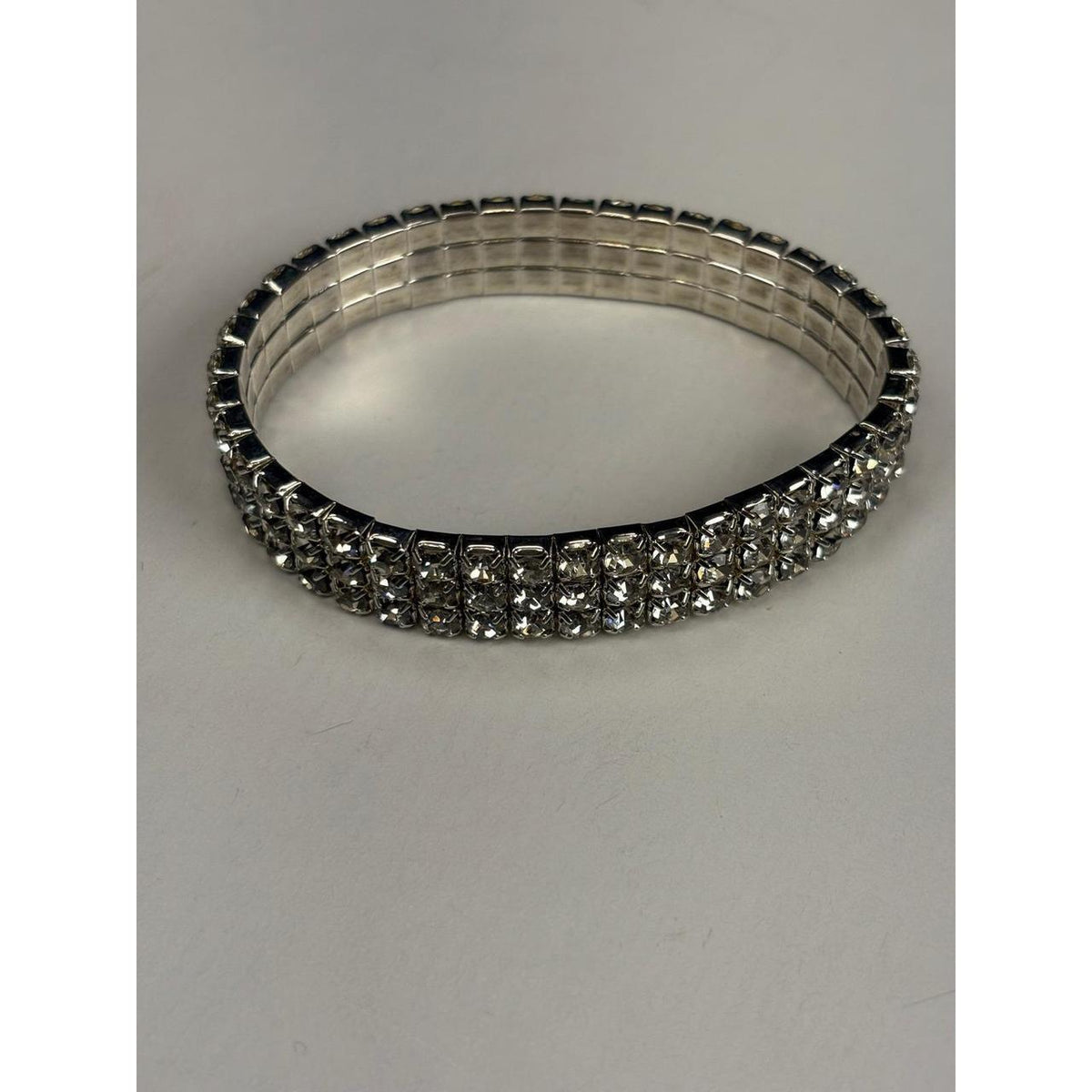 Rhinestone Stretch Bangle Bracelet Gold Tone Silver Tone