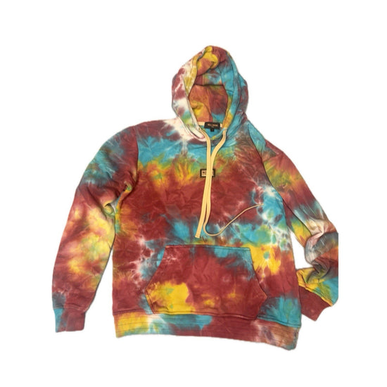 Well Known Studios Tie Dye Hoodie Sweatshirt Gold Logo Patch Size L Unisex