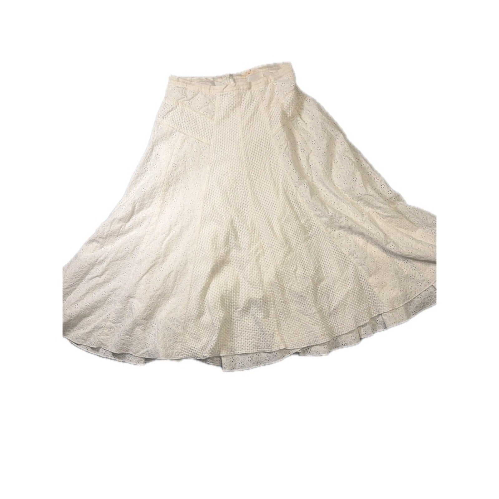 Rebecca Taylor White Eyelet Maxi Skirt – Size 4