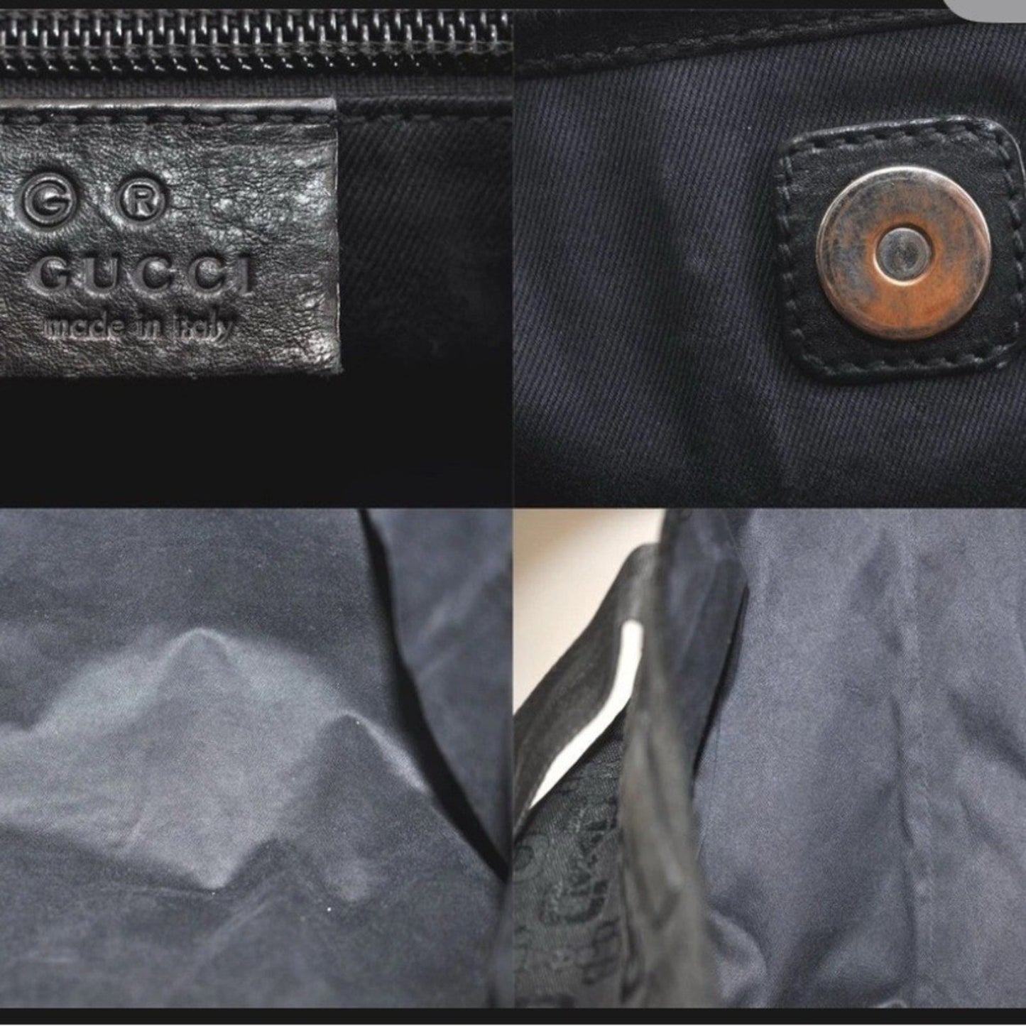 Gucci Horsebit Black Canvas Tote — Vintage Classic Style