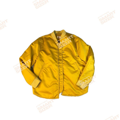 Acne Studios Bomber Jacket Yellow Satin Snap Button Mens Size Medium