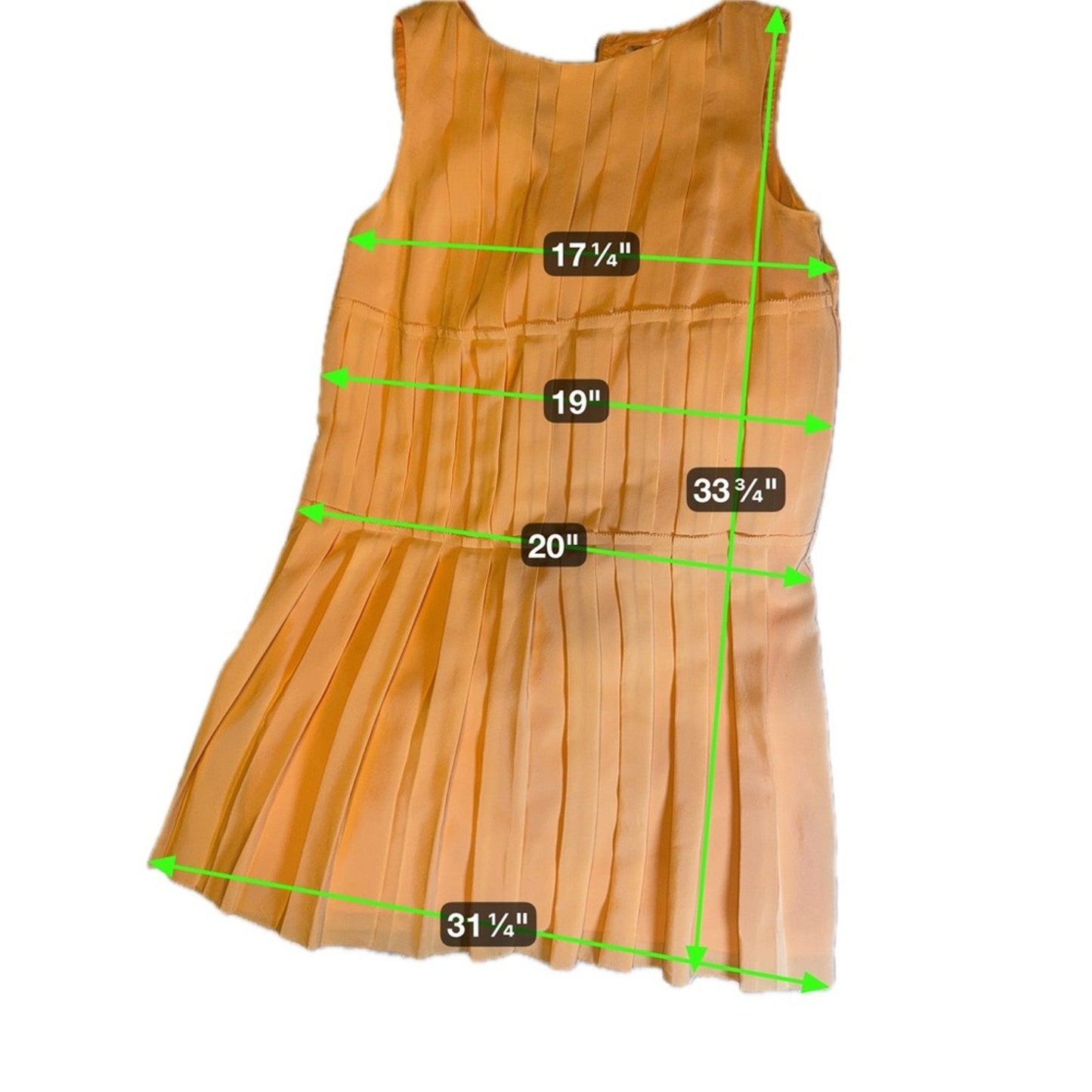 Chic Orange Mini Dress by Ali  Ra size 6 Pleated detail