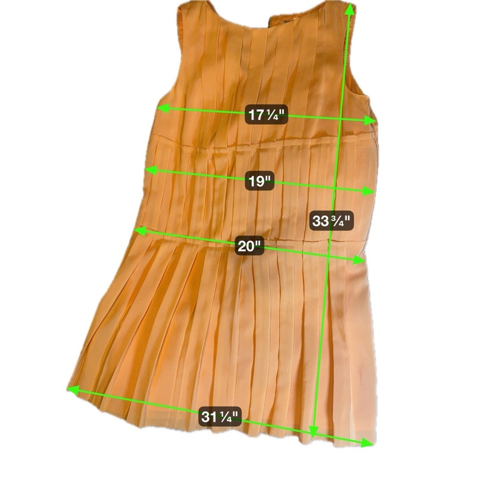 Chic Orange Mini Dress by Ali  Ra size 6 Pleated detail