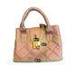 Quilted Satchel Top Handle Bag Gold Accents Blush Pink Purse