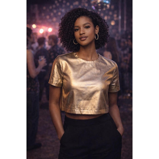 Porridge clothing metallic gold faux