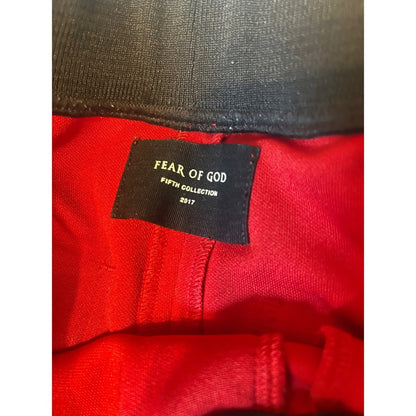 Fear of God Fifth Collection 2017 Track Pants Mens Red Cream Side Stripe Zip XLG