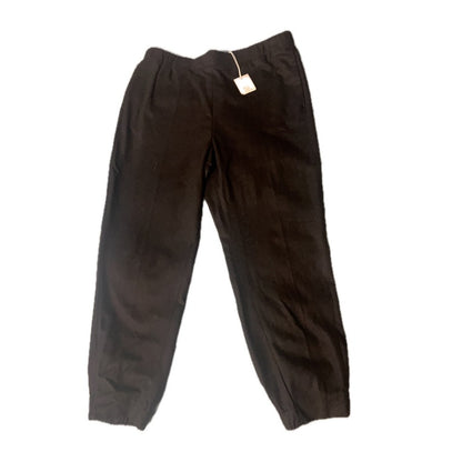 COS Wool Cashmere Blend Tapered Trousers Womens 18 Black New Elastic Waist Pants