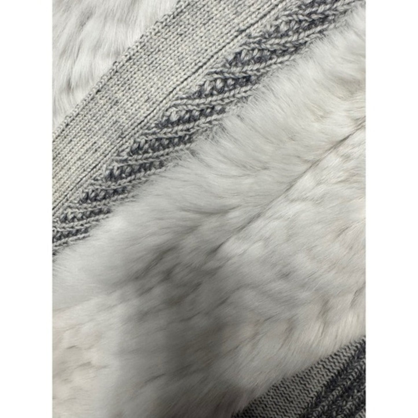 Vince Reversible Sherpa Knit Cardigan Vest Gray & Cream – Size M (USA) Soft