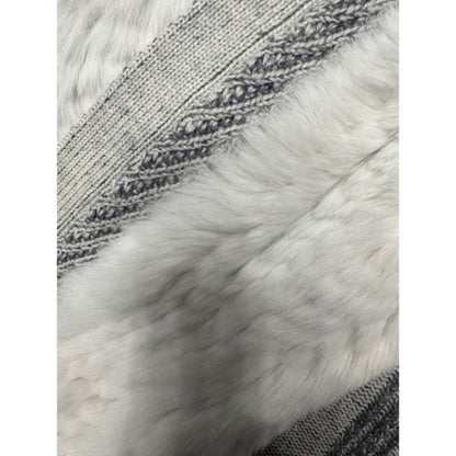 Vince Reversible Sherpa Knit Cardigan Vest Gray & Cream – Size M (USA) Soft