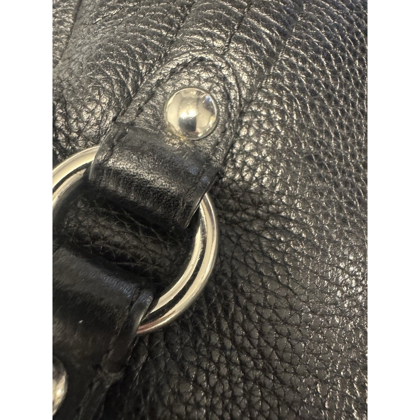 Coach Kristin Satchel Black Pebbled Leather Shoulder Crossbody Bag Purse 16”