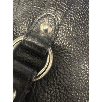Coach Kristin Satchel Black Pebbled Leather Shoulder Crossbody Bag Purse 16”