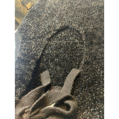 Sparkly Black Knit Sweater Vest Womens XL Metallic Sparkle Glitter Shimmer