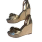 Kate Spade New York Tianna Metallic Leather Gold Espadrille Wedge Sandals size 6
