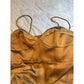 Free People x Fame and Partners Bronze Satin Slip Gown Dress Women’s Size 10