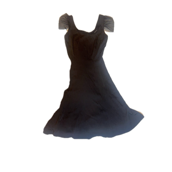 Giorgio Armani Black Sheer Sleeve Cocktail Dress Made in Italy Size 42 (US 6/8)