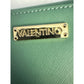 Valentino Green Faux Leather Wallet Card Holder Mirror Purse
