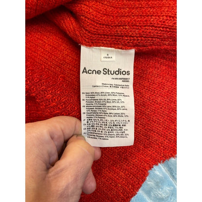 Acne Studios Red Embellished Knit Sweater Cropped  Long Sleeve NWT size M