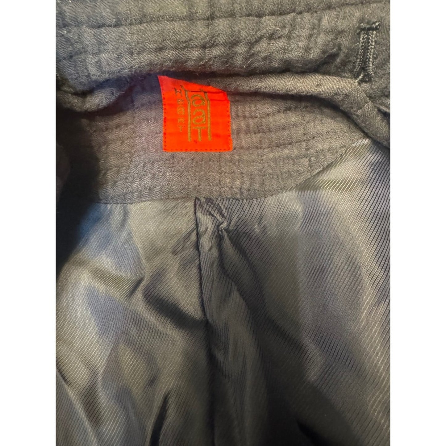 Heart Art Textured Wool Hooded Coat — Issey Miyake Line Aesthetic Size M
