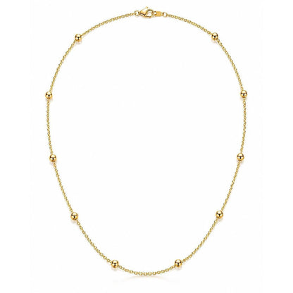 14K Italian Gold Ball Curb Chain Necklace 18" 2.0g