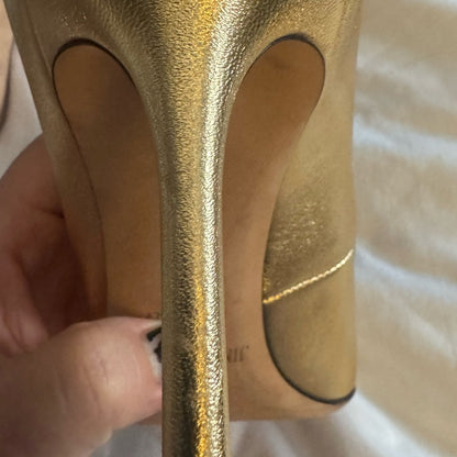 Jimmy‎ Choo Black and Gold Stiletto Heeled Boots