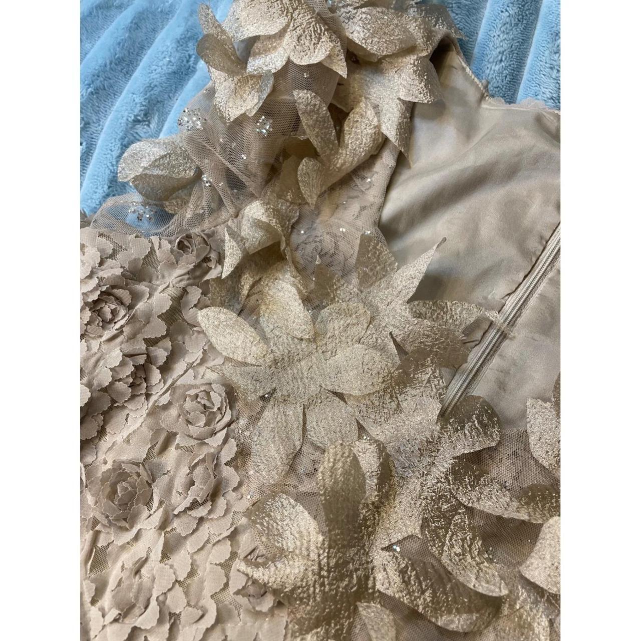 IDA SJOSTEDT 147 Elissa Dress 3D Floral Embellished Tulle Cap Sleeve Midi Dress