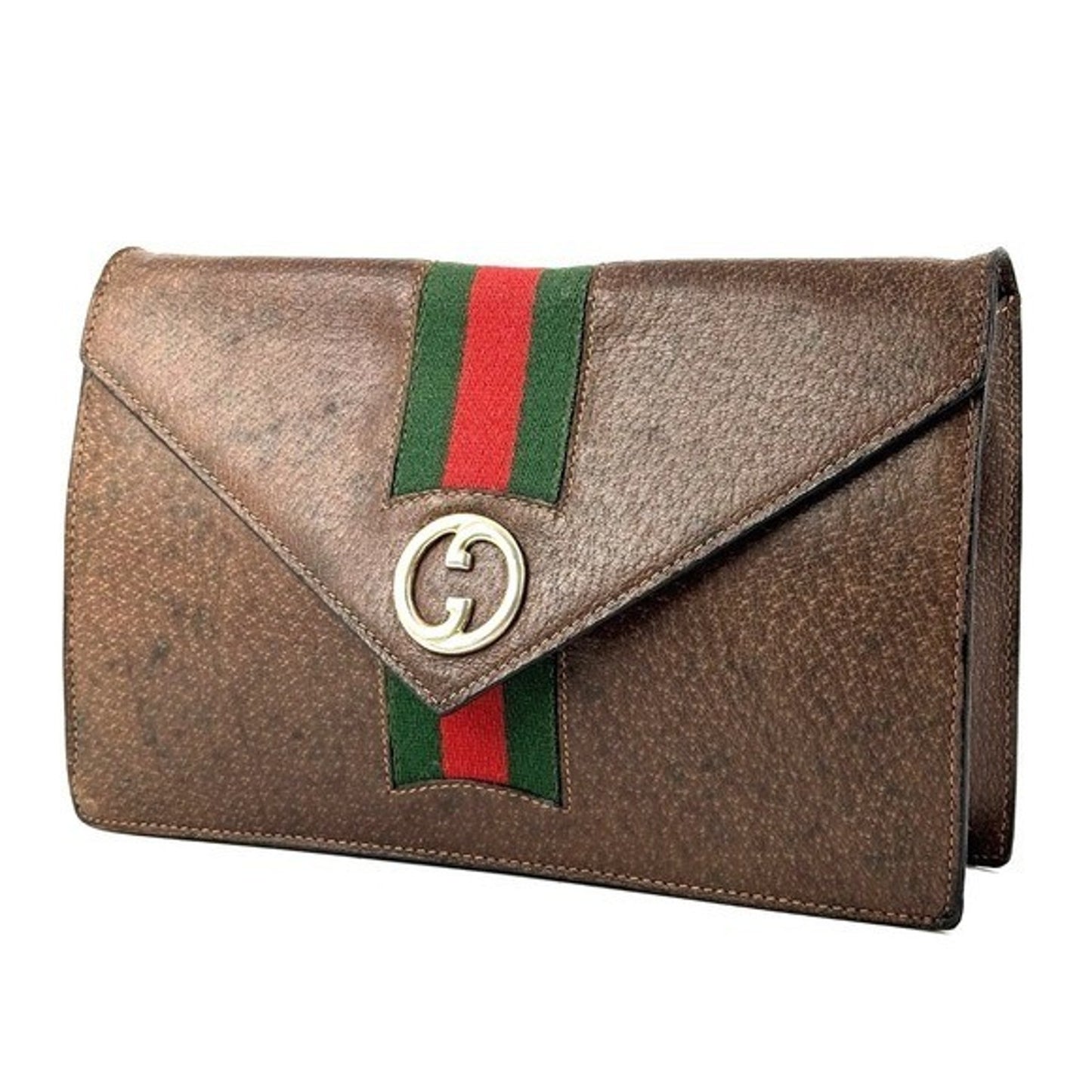 Authentic Vintage Gucci Monogram Canvas Tote Bag Red Green Stripe