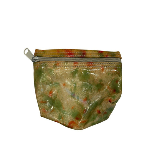 Vintage Carlos Falchi Multicolor *Hand Painted* Leather Coin Pouch- Small