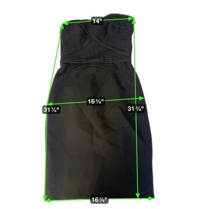 Reiss black strapless pleated dress