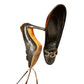 Prada Black Leather Chain Link Loafer Pumps Heels Size 39.5 Made in Italy
