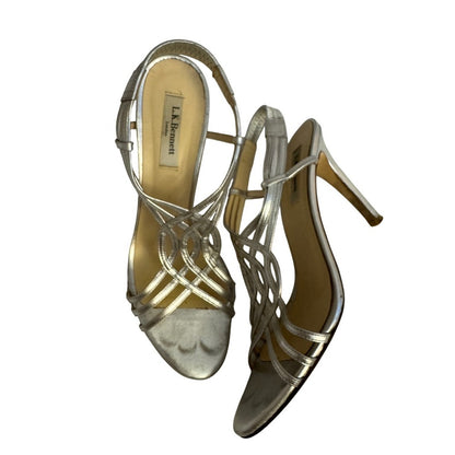 L.K. Bennett Metallic Silver Strappy Sandals – Size 40 (US 9)
