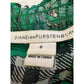 Diane von Furstenberg DVF Green Floral Print Smocked Neck Dress Size 8