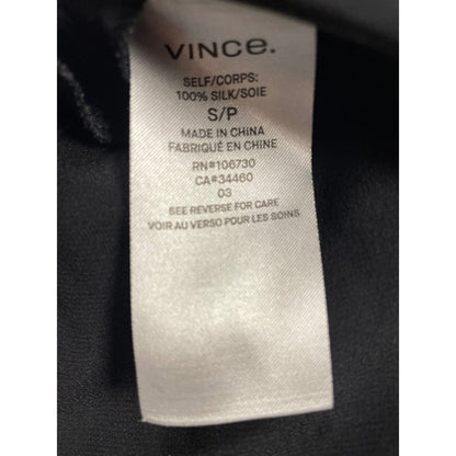 Vince 100 Silk Midi Wrap Dress Black Long  Sleeve size S/P