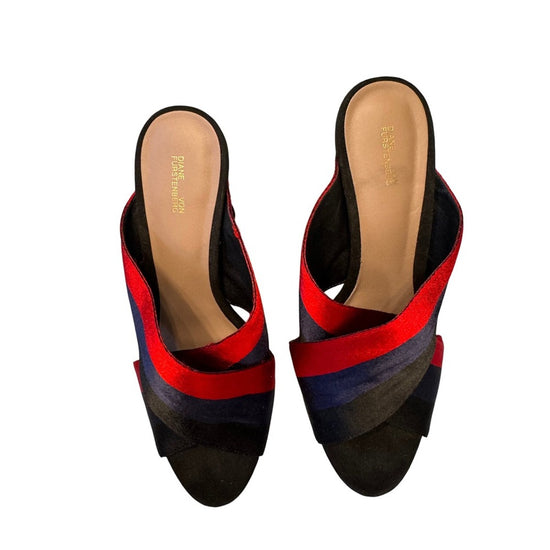 Diane von Furstenberg Colorblock Suede Heels – Size 6.5 (EU 36.5)