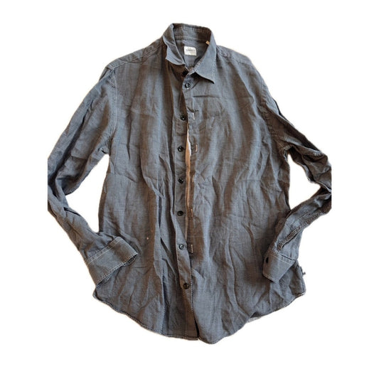 Armani Collezioni Men's Dress Shirt – Navy Micro Pattern / Size L