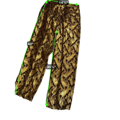 2 Other Stories Black Gold Paisley Jacquard Wide Leg Pants EU 38 US 6