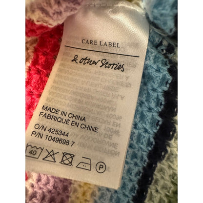 Other Stories Striped Knit Puff Sleeve Sweater Size L