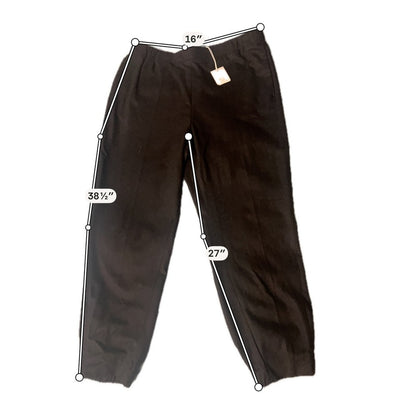 COS Wool Cashmere Blend Tapered Trousers Womens 18 Black New Elastic Waist Pants