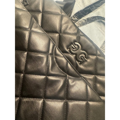 Gilda Paris Quilted Weekender Bag Black Oversized Carryall Travel Tote NWT $229