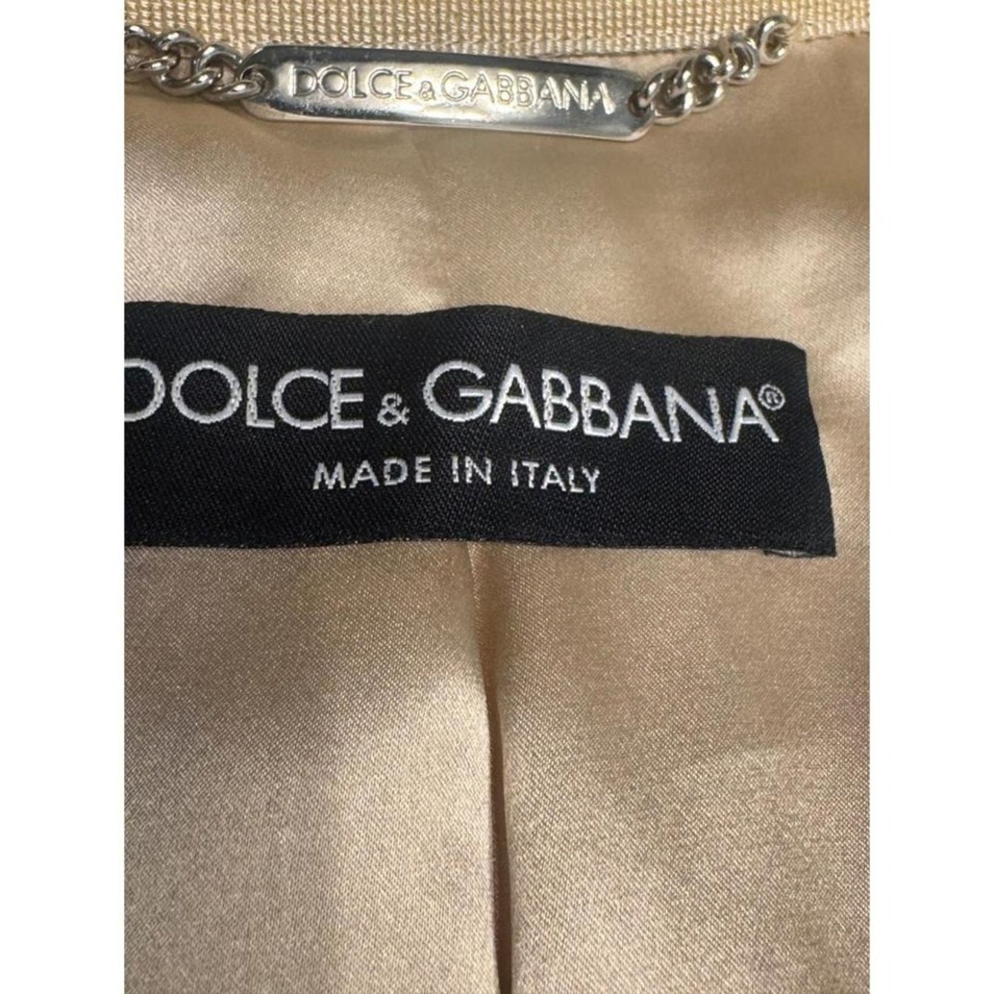Dolce & Gabbana Gold Brocade Jacket w/ Mother-of-Pearl Detail (IT 46 / US 10)