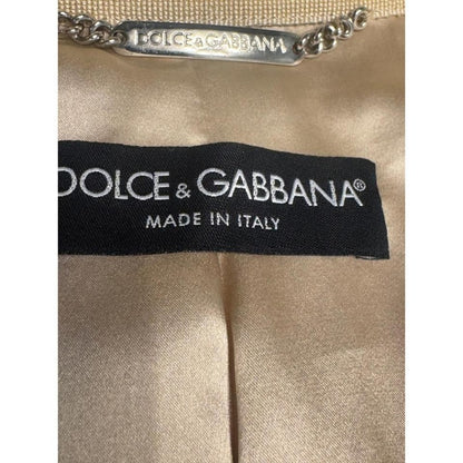 Dolce & Gabbana Gold Brocade Jacket w/ Mother-of-Pearl Detail (IT 46 / US 10)
