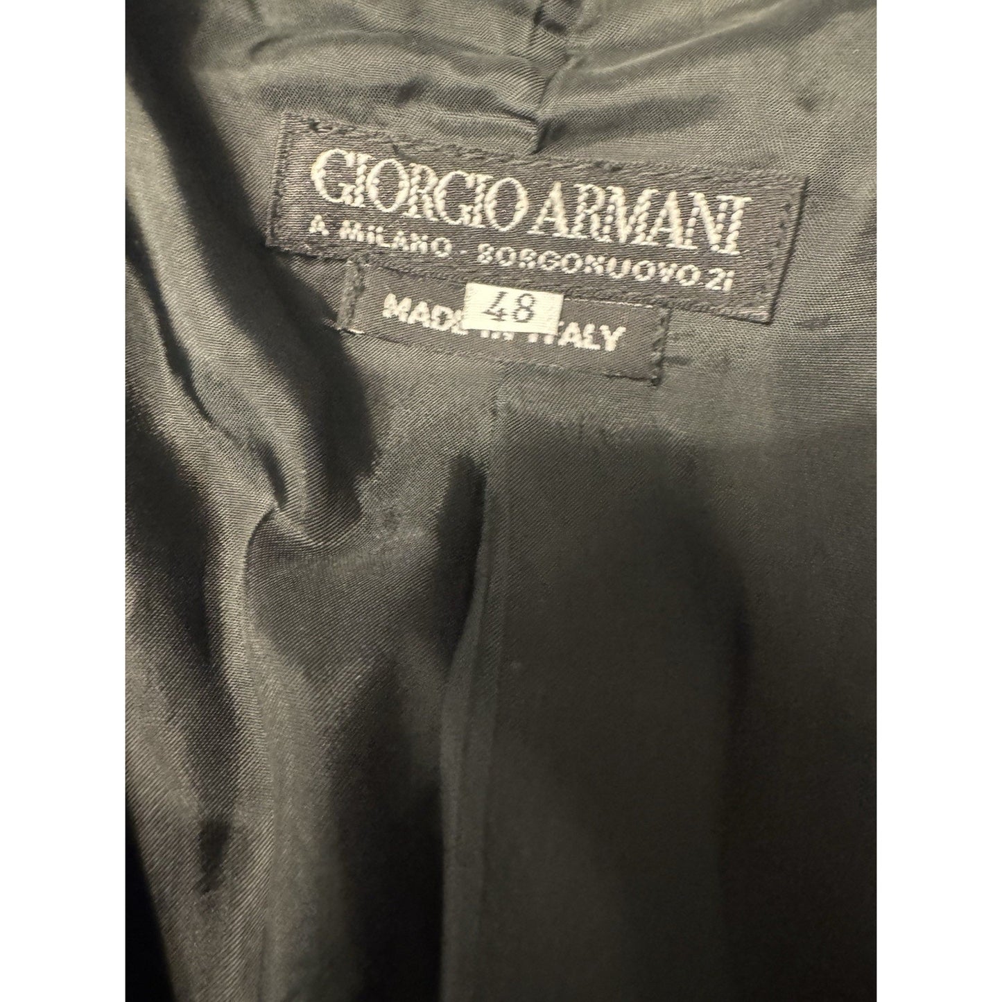 Giorgio Armani Blazer Jacket 48 IT Black Pure Wool Made in Italy Classic
