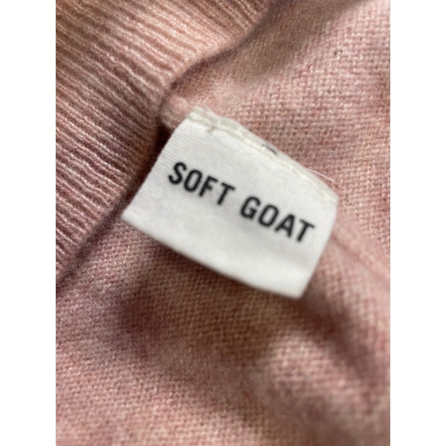 SOFT GOAT Pink 100% Cashmere 3/4 Sleeve Crewneck Sweater size M